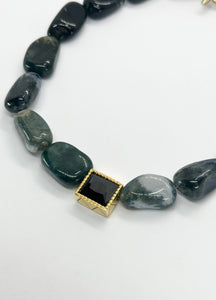 Agate Moss Single Pendant Choker