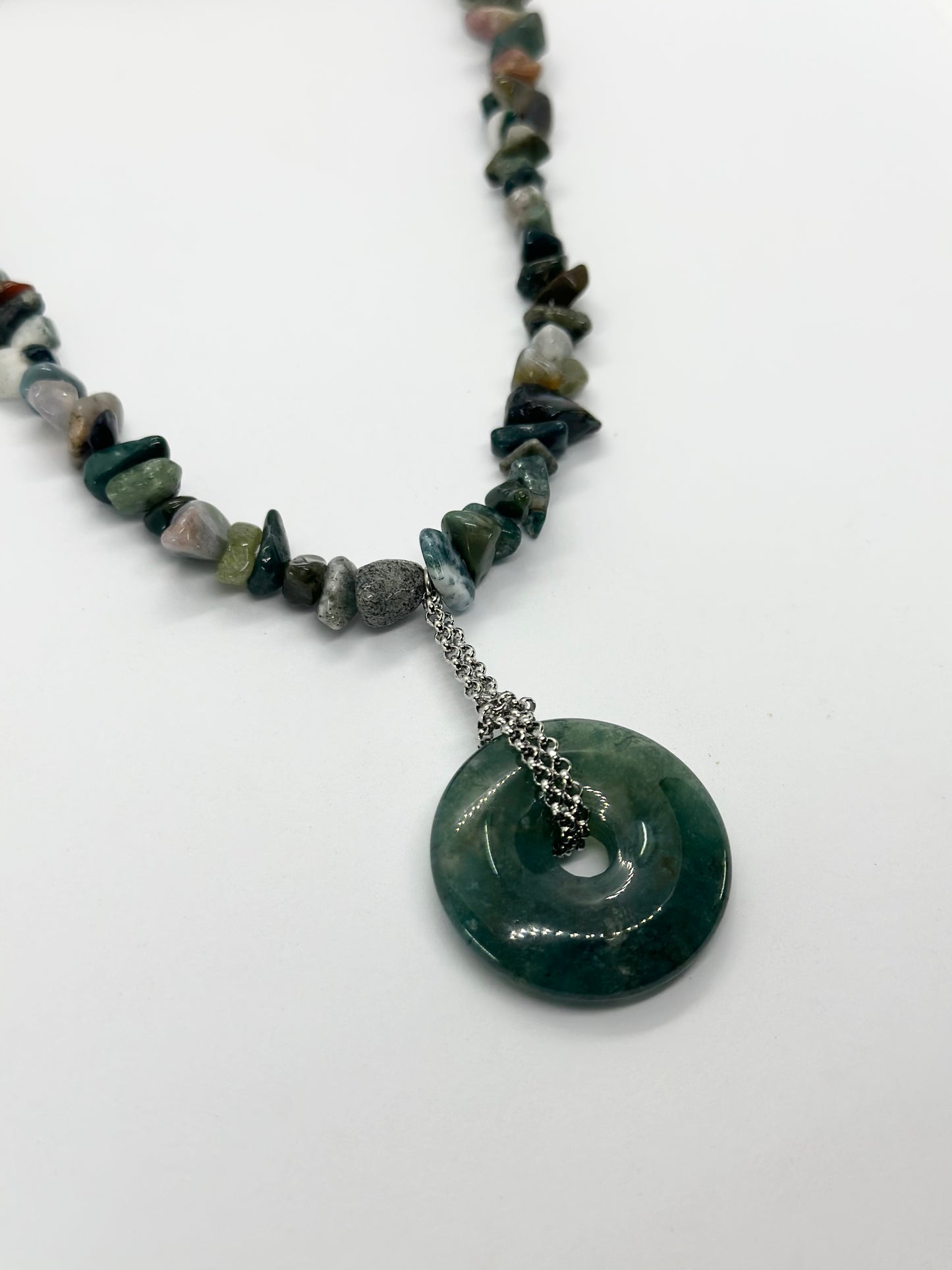 Agate Moss Eye Necklace