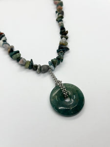 Agate Moss Eye Necklace