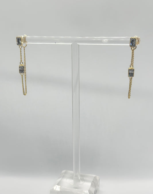 Dos Rectangle Chain Earring